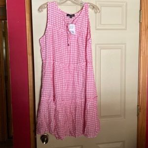 NWT Suzanne Betro Sundress Pink white Gingham